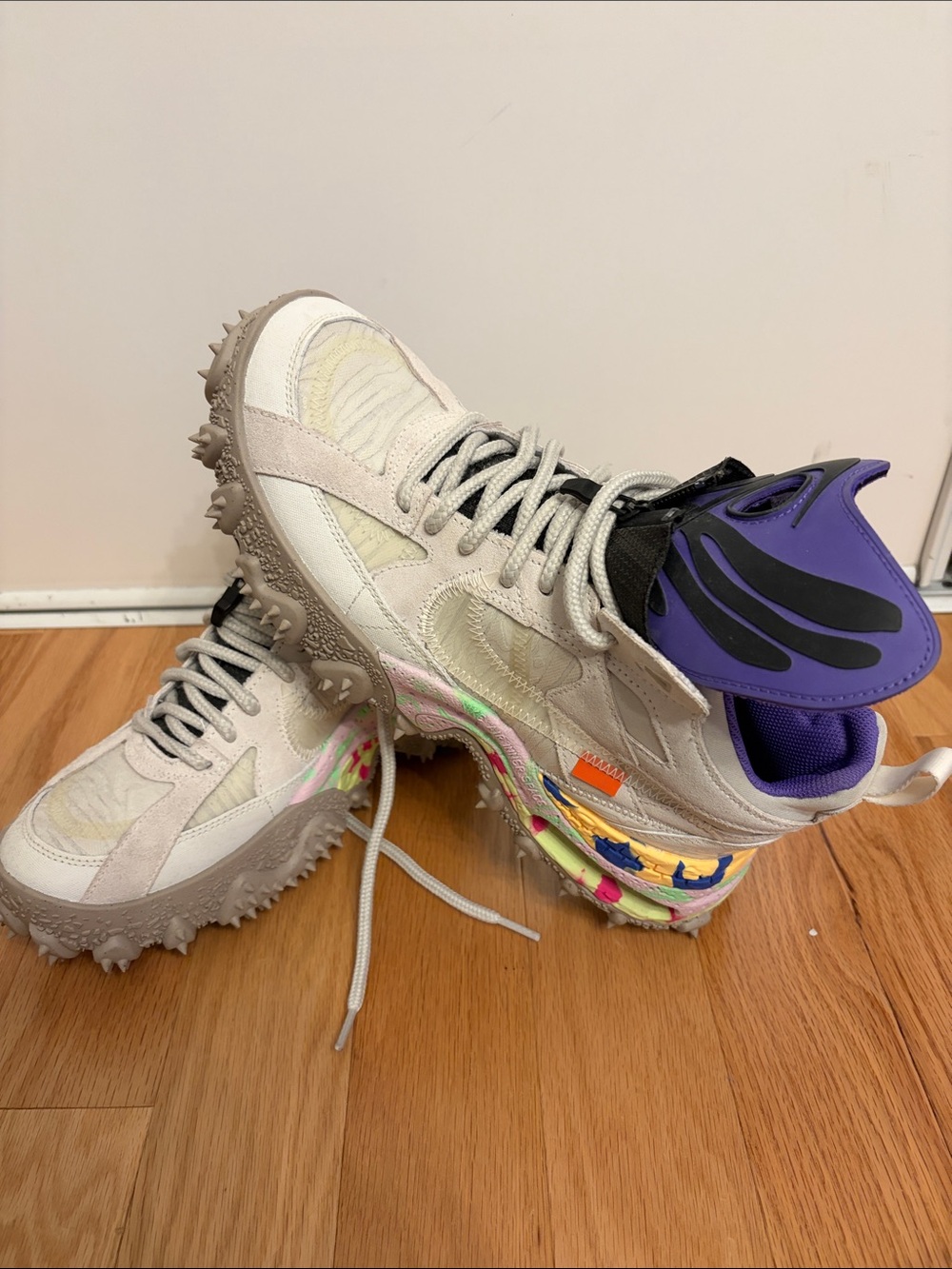 Nike Terra Forma x Off-White Summit White and Pyschic Purple Sneakers